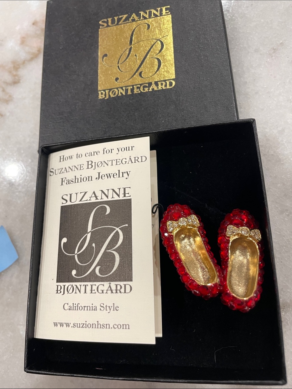 Suzanne Bjontegard Red Jeweled Ballet Shoe Charm